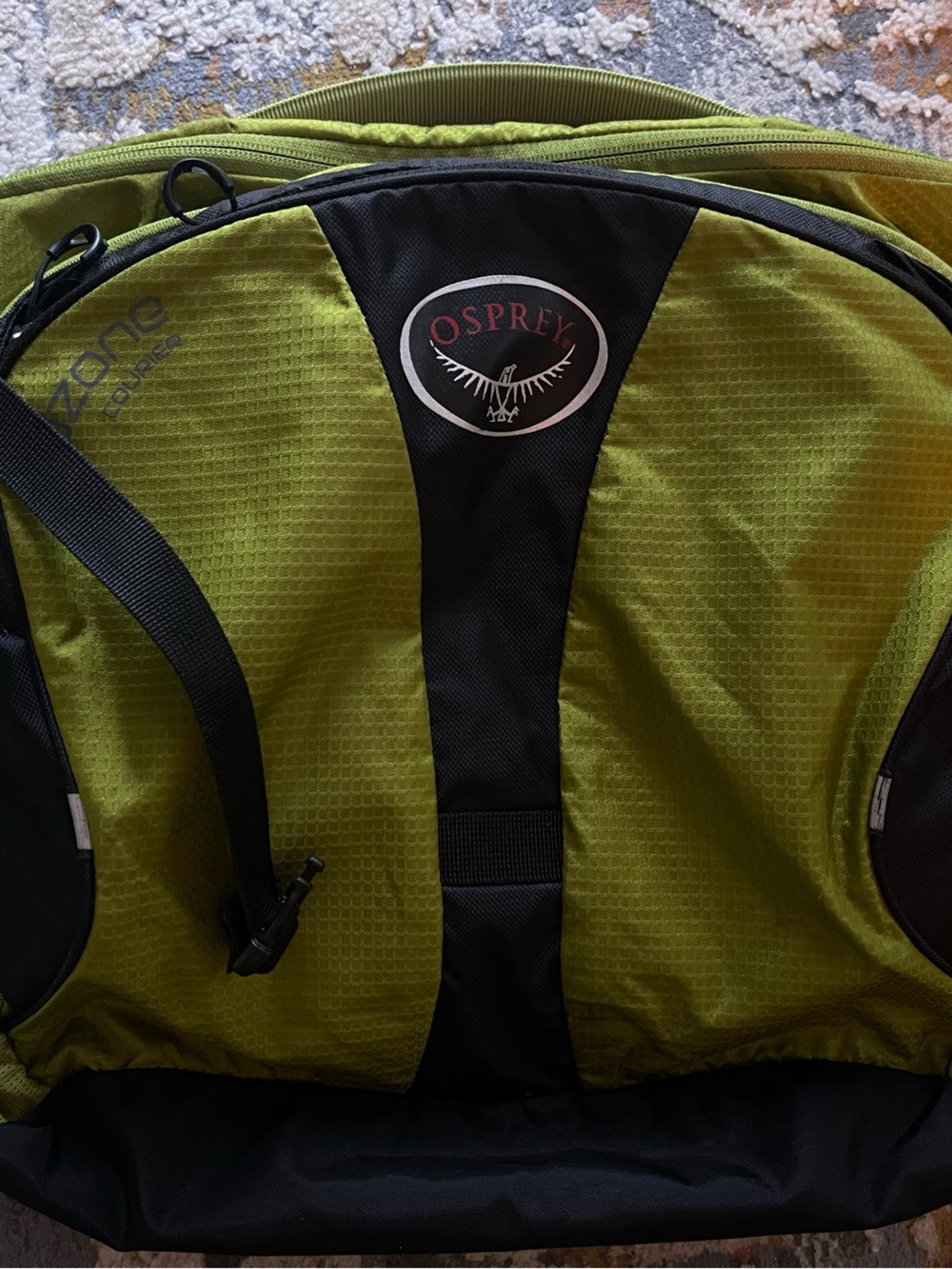 OSPREY Olive Green and Black. Ladies or Men's shoulder tote bag